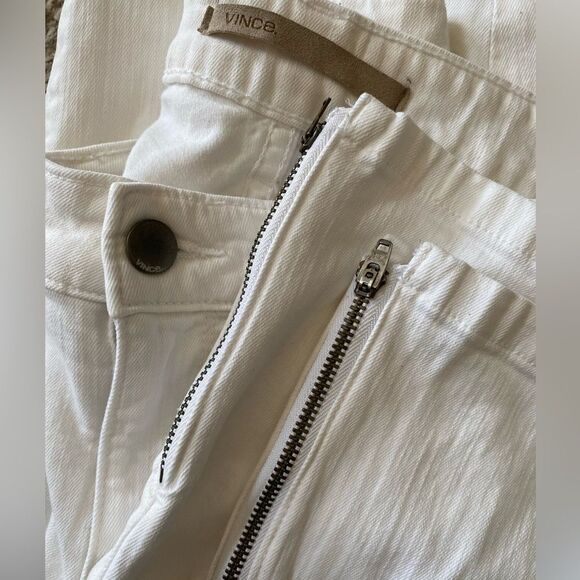 Vince Calgary Skinny Ankle Zip Soft Stretch Denim Jeans White US 28 - Picture 7 of 10